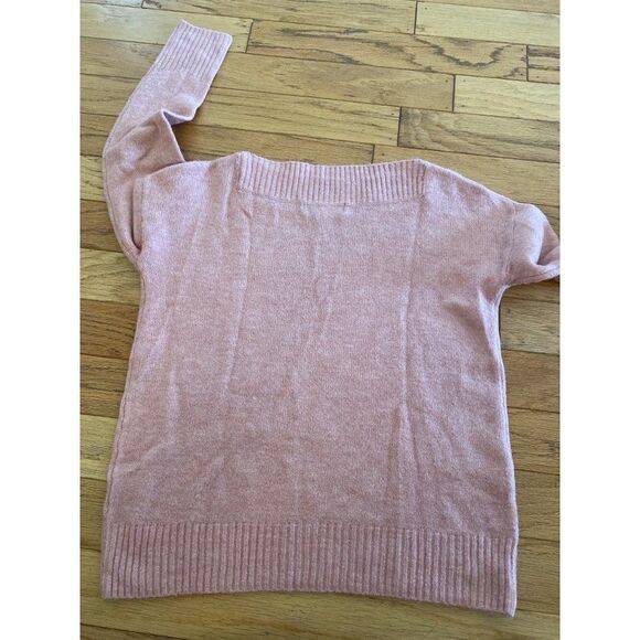 Marled women’s soft pink off the shoulder long sleeve casual sweater size XS - Picture 5 of 8